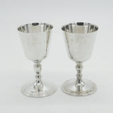 Pair of Sterling Silver Raised Wine Golbets Chalices 1973 London Vintage