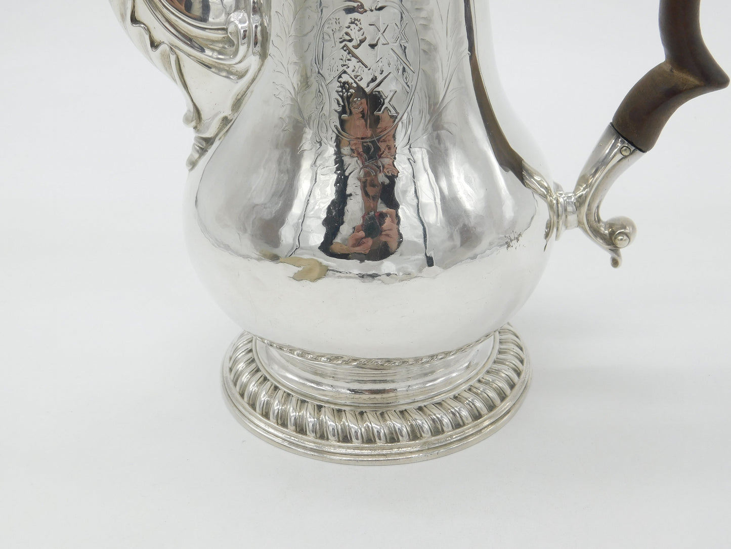 George III Sterling Silver Large Baluster Coffee Pot 1763 London Benjamin Gignac