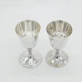 Pair of Sterling Silver Raised Wine Golbets Chalices 1973 London Vintage
