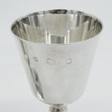 Pair of Sterling Silver Raised Wine Golbets Chalices 1973 London Vintage