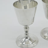 Pair of Sterling Silver Raised Wine Golbets Chalices 1973 London Vintage