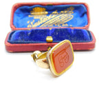 Georgian Rolled Gold Carved Carnelian Intaglio Monogram Fob Seal c1820 Antique