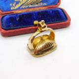 Georgian Rolled Gold Carved Carnelian Intaglio Monogram Fob Seal c1820 Antique