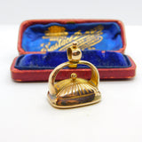 Georgian Rolled Gold Carved Carnelian Intaglio Monogram Fob Seal c1820 Antique