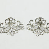 Victorian Sterling Silver Floral Nouveau Menu Holders Pair Antique 1896 London