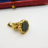 Victorian 15ct Gold & Carved Bloodstone Fob Intaglio Seal 'Sleep' Antique c1860