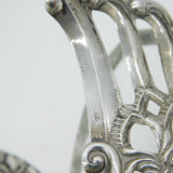 20th Century Large German .835 Silver & Cut Glass Swan Form Sweets Dish Antique c1920
