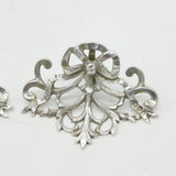 Victorian Sterling Silver Floral Nouveau Menu Holders Pair Antique 1896 London