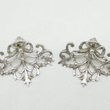 Victorian Sterling Silver Floral Nouveau Menu Holders Pair Antique 1896 London