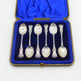 Boxed Set of Sterling Silver Queens Pattern Teaspoons 1915 Antique Birmingham