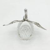 20th Century Large German .835 Silver & Cut Glass Swan Form Sweets Dish Antique c1920