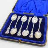 Boxed Set of Sterling Silver Queens Pattern Teaspoons 1915 Antique Birmingham