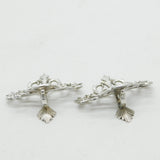 Victorian Sterling Silver Floral Nouveau Menu Holders Pair Antique 1896 London