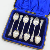 Boxed Set of Sterling Silver Queens Pattern Teaspoons 1915 Antique Birmingham