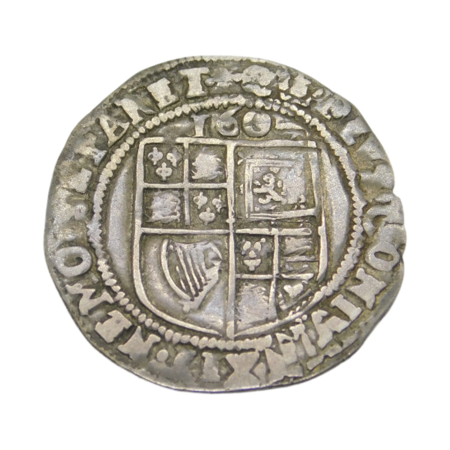 King James I English 2nd Bust Hammered Sixpence Coin 1604 Fair Condition Antique