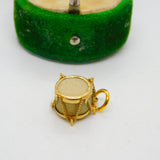 9ct Yellow Gold Percussion Drum Charm Pendant Vintage 1977 London
