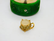 9ct Yellow Gold Percussion Drum Charm Pendant Vintage 1977 London