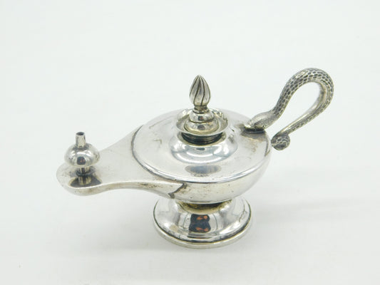 Victorian Hamilton & Co. Calcutta Sterling Silver Snake Table Lighter Antique