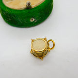9ct Yellow Gold Percussion Drum Charm Pendant Vintage 1977 London