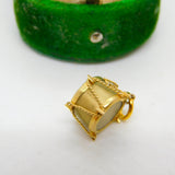 9ct Yellow Gold Percussion Drum Charm Pendant Vintage 1977 London