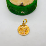 9ct Yellow Gold St Christopher Travel Charm Pendant Antique 1927 Birmingham