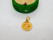 9ct Yellow Gold St Christopher Travel Charm Pendant Antique 1927 Birmingham