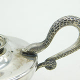 Victorian Hamilton & Co. Calcutta Sterling Silver Snake Table Lighter Antique