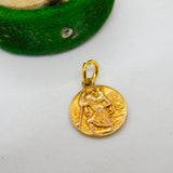 9ct Yellow Gold St Christopher Travel Charm Pendant Antique 1927 Birmingham