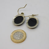 Georgian Regency Sterling Silver Micro Mosaic Drop Earrings Antique c1830