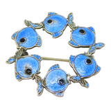 Volmer Bahner Danish Sterling Silver Enamel Fish Brooch Antique c1930 Deco