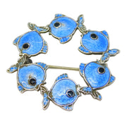 Volmer Bahner Danish Sterling Silver Enamel Fish Brooch Antique c1930 Deco