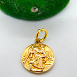 9ct Yellow Gold St Christopher Travel Charm Pendant Antique 1927 Birmingham