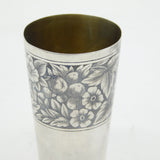 20th Century Russian .84 Zolotniks Silver Niello Enamel Beaker Antique c1920s