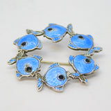 Volmer Bahner Danish Sterling Silver Enamel Fish Brooch Antique c1930 Deco
