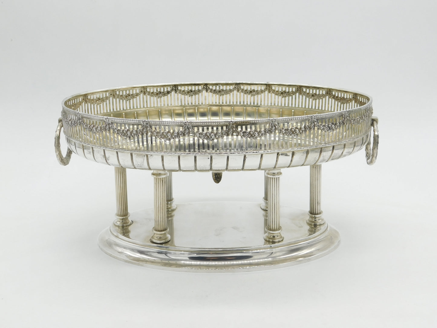 Austrian Sterling Silver Classical Column Centrepiece Bowl Antique c1910 Vienna