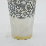 20th Century Russian .84 Zolotniks Silver Niello Enamel Beaker Antique c1920s