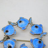 Volmer Bahner Danish Sterling Silver Enamel Fish Brooch Antique c1930 Deco