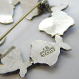 Volmer Bahner Danish Sterling Silver Enamel Fish Brooch Antique c1930 Deco