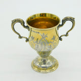Sterling Silver Gilded Trophy Cup Aesthetic Floral Detail 1961 London Vintage