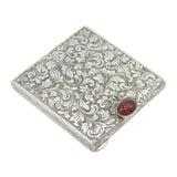 20th Century Italian .800 Silver Makeup Mirror Compact Antique c1940 Art Deco