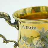 Sterling Silver Gilded Trophy Cup Aesthetic Floral Detail 1961 London Vintage
