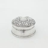 Sterling Silver Victorian Style Jewellery Box Bird Pattern 1988 Birmingham
