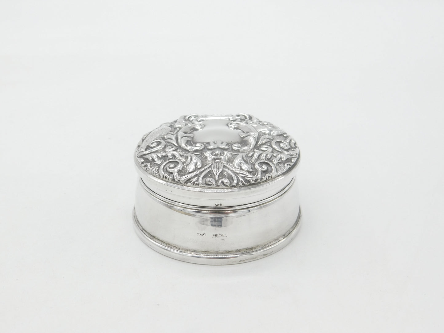 Sterling Silver Victorian Style Jewellery Box Bird Pattern 1988 Birmingham