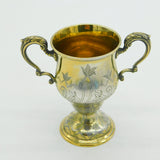 Sterling Silver Gilded Trophy Cup Aesthetic Floral Detail 1961 London Vintage