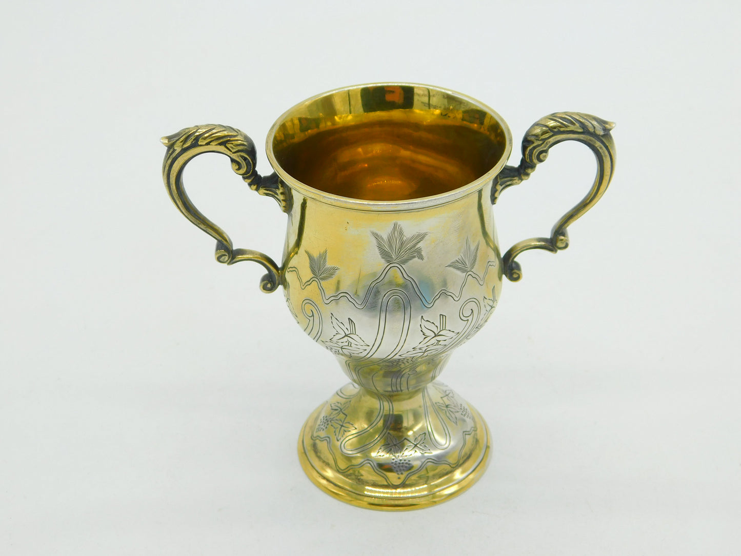 Sterling Silver Gilded Trophy Cup Aesthetic Floral Detail 1961 London Vintage