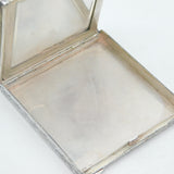 20th Century Italian .800 Silver Makeup Mirror Compact Antique c1940 Art Deco
