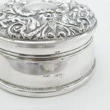 Sterling Silver Victorian Style Jewellery Box Bird Pattern 1988 Birmingham