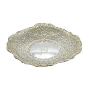 Victorian Sterling Silver Floral Decorated Treat Dish Antique 1890 London