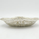 Victorian Sterling Silver Floral Decorated Treat Dish Antique 1890 London
