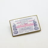Victorian Metal & Enamel Bank of Ireland One Pound Note Brooch Antique 1878